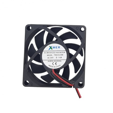Xmer 7015S24H, 70x70x15mm 24VDC 0.11A 3700rpm 2 Kablolu Fan