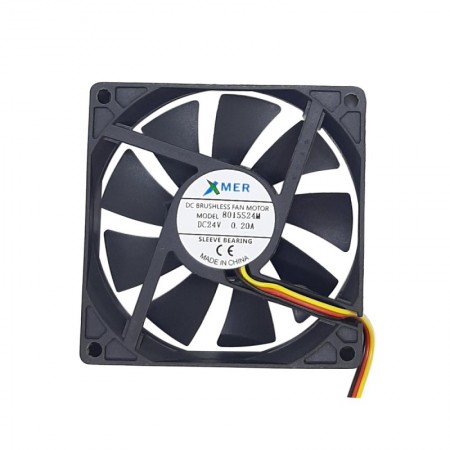 Xmer 8015S24M, 80x80x15mm 24VDC 0.11A 3200rpm 3 Kablolu Fan