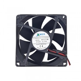 Xmer 8025S12M, 80x80x25mm 12VDC 0.12A 2700rpm 2 Kablolu Fan