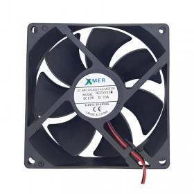 Xmer 9225S12M, 92x92x25mm 12VDC 0.13A 2300rpm 2 Kablolu Fan