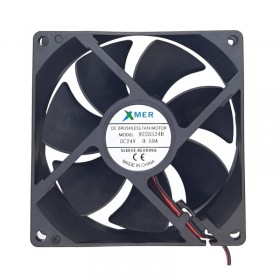 Xmer 9225S24H, 92x92x25mm 24VDC 0.13A 3300rpm 2 Kablolu Fan