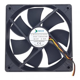 Xmer 12025S24H, 120x120x25mm 24VDC 0.16A 2200rpm 3 Kablolu Fan