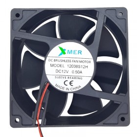 Xmer 12038S12H, 120x120x38mm 12VDC 0.19A 2300rpm 2 Kablolu Fan