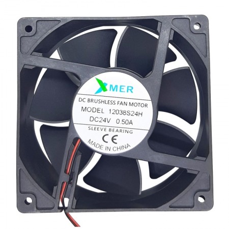 Xmer 12038S24H, 120x120x38mm 24VDC 0.11A 2500rpm 2 Kablolu Fan