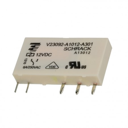 V23092-A1012-A301, 12VDC 6A SPT (1 Form C ) Röle