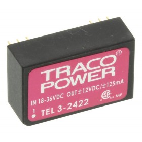TEL 3-2422, 24Vin ±12Vout ±125mA 3W DC/DC Konvertör