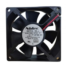 D08A-24TS2 01, 80x80x25mm 24VDC 0.23A 2 Kablolu Fan