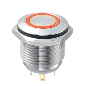 HBDGQ16F-10E/J/S/24V/R, 16mm IP65 250V 3A Metal AC/DC24V Kırmızı LED'li Buton