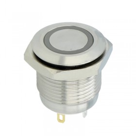 HBDGQ16F-10E/J/S/24V/W, 16mm IP65 250V 3A Paslanmaz Çelik AC/DC24V Beyaz LED'li Buton, CD39S