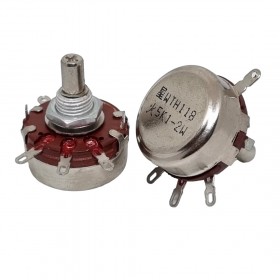 WTH118-2W-5.1K, 5.1K 2W Tek Turlu Potansiyometre (5K1 2W)