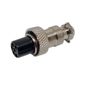 DX12F06R, 12mm 6 Pin Dişi Seyyar Konektör