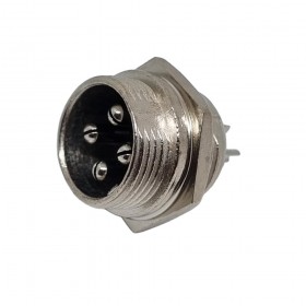 DX16F04P, 16mm 4 Pin Erkek Şase Tip Konektör