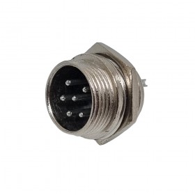 DX16F06P, 16mm 6 Pin Erkek Şase Tip Konektör