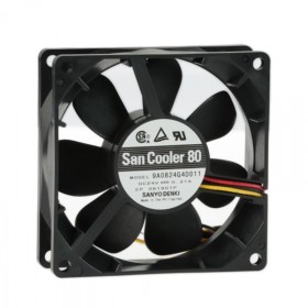 9A0824G4D011, 80x80x25mm 24VDC 0.21A 3 Kablolu Fan