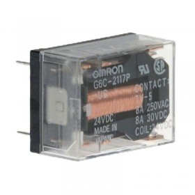 G6C-2117P-US-DC24, 24VDC 8A DPST-NO/NC (1 Form A, 1 Form B) Röle