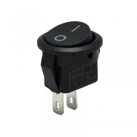 AF134E, Yuvarlak Mini Anahtar 0-1 2P Siyah