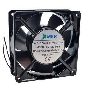 Xmer XM12038HB2, 220/240VAC 0.14/0.12A 2 Kablolu Rulmanlı Fan