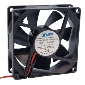 Xmer 8025S24H, 80x80x25mm 24VDC 0.20A 4000rpm 2 Kablolu Fan