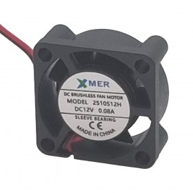 Xmer 2510S12H, 25x25x10mm 12VDC 0.08A 2 Kablolu Fan