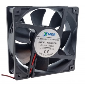 Xmer 12038S24H, 120x120x38mm 24VDC 0.39A 4000rpm 2 Kablolu Fan