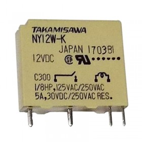 Takamisawa NY12W-K, 12VDC 5A 1 Form A (SPST-NO) Yassı Tek Kontak Röle, NY-12W-K