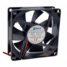 Xmer 8025S24H, 80x80x25mm 24VDC 0.10A 3000rpm 2 Kablolu Fan