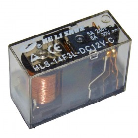 HLS-14F3L-DC12V-C, 12VDC 5A 8 Pin Çift Kontak Röle