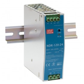 NDR-120-24, 24VDC 5.0A Ray Montaj Güç Kaynağı, Mean Well