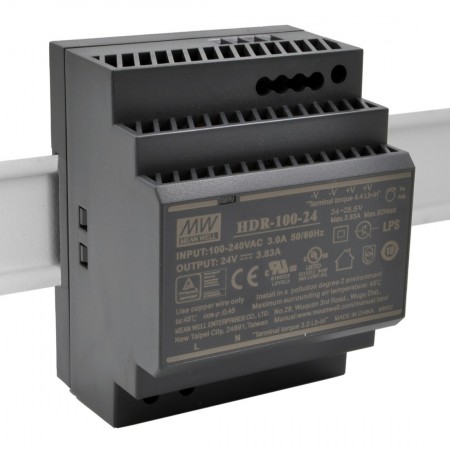 HDR-100-48, 48VDC 1.92A Ray Montaj Güç Kaynağı, Mean Well