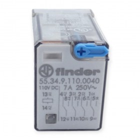 Finder 55.34.9.110.0040, 110VDC 7A 4PDT (4 Form C) Röle