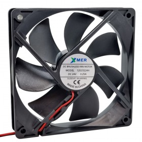 Xmer 12025S24H, 120x120x25mm 24VDC 0.25A 2 Kablolu Fan
