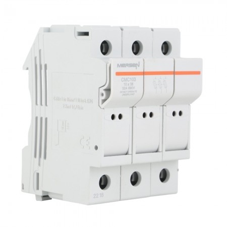 CMC103, 3x690V 32A 10x38mm Ray Tipi Sigorta Yuvası