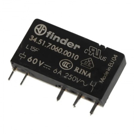 34.51.7.060.0010, 60VDC 6A SPDT (1 Form C) Röle