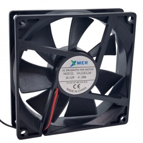 Xmer 9025S12H, 92x92x25mm 12VDC 0.28A 2300rpm 2 Kablolu Fan