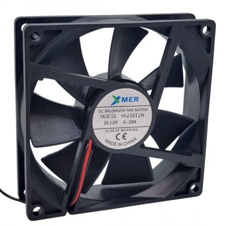 Xmer 9025S12H, 92x92x25mm 12VDC 0.28A 2300rpm 2 Kablolu Fan