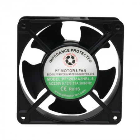 PF12038A2HBL-5, 120x120x38mm 220-240VAC 0.12/0.11A 19W 2700rpm Fan