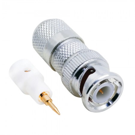 BNC109, BNC-109, BNC Erkek Vidalı Gümüş Konektör, RG58, RG59, RG6