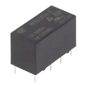 HFD27/024-S, 24VDC 2A DPDT (2 Form C) Röle