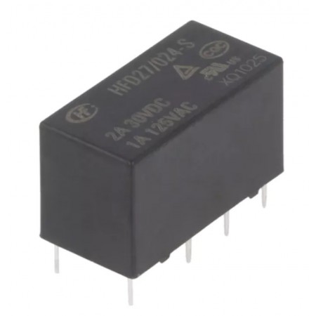 HFD27/024-S, 24VDC 2A DPDT (2 Form C) Röle