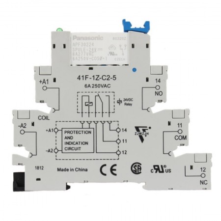 41F-1Z-C2-1 Soket + APF30224, 24VDC 6A SPDT (1 Form C) Röle Takım