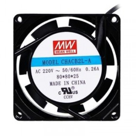 CHACB2L-A-8025B, 80x80x25mm 220VAC 0.26A Fan, Mean Well