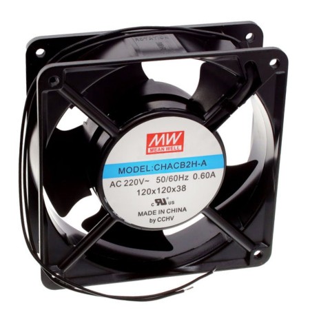 CHACB2H-A-12038B, 120x120x38mm 220VAC 0.60A Fan, Mean Well
