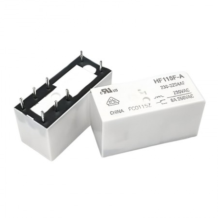 HF115F-A/230-2ZS4AF, 230VAC 8A 2 Form C: 2C (DPDT-CO) Röle