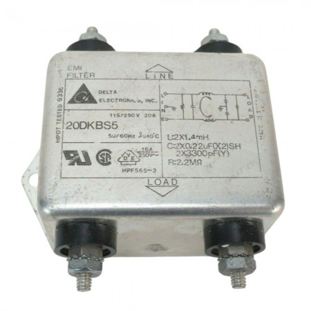 20DKBS5, 20A 250VAC Tek Faz EMI Filtre