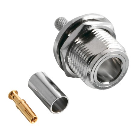 N118, N 118, N Dişi Şase Tip Sıkmalı Konnektör, RG58