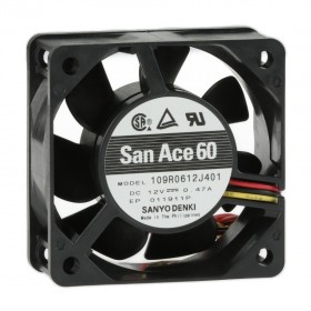 109R0612J401, 60x60x25mm 12VDC 0.47A 3 Kablolu Fan