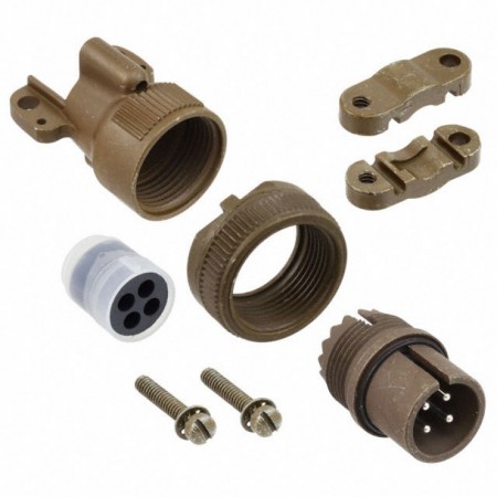 MS3106F14S-2P, 4 Pinli Erkek Kablo Tip Askeri Konektör