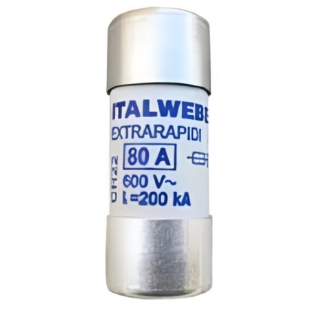 Italweber 1462080, CH22x58mm aR 80A 600V Extrarapidi Hızlı Sigorta