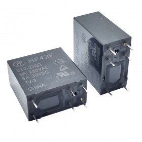 HF42F/024-2HST, 24VDC 5A DPST-NO (2 Form A) Röle