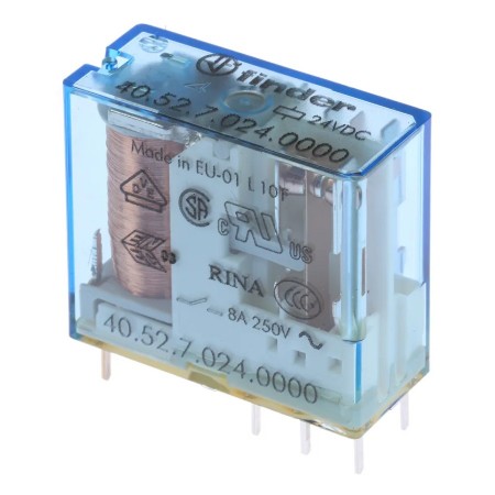 Finder 40.52.7.024.0000, 24VDC 8A DPDT Röle
